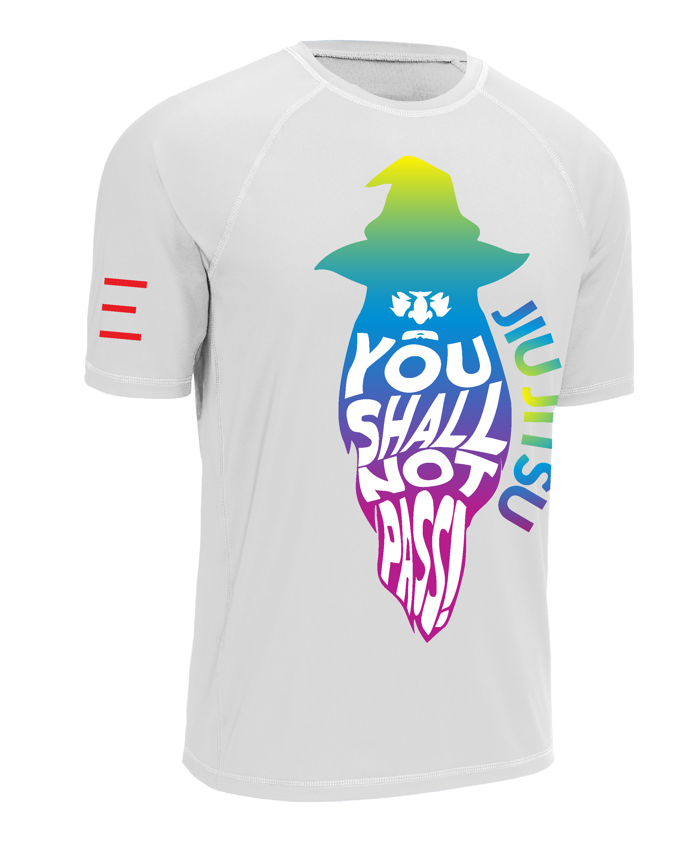 "You Shall Not Pass!" Wizard Jiu-Jitsu Rashguard – Tripping Gradient Edition