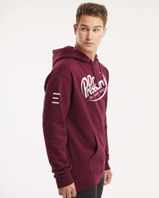 Dr. Pressure - Heavyweight Hooded Sweatshirt in Maroon - High Quality 