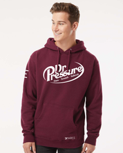 Dr. Pressure - Heavyweight Hooded Sweatshirt in Maroon - High Quality 