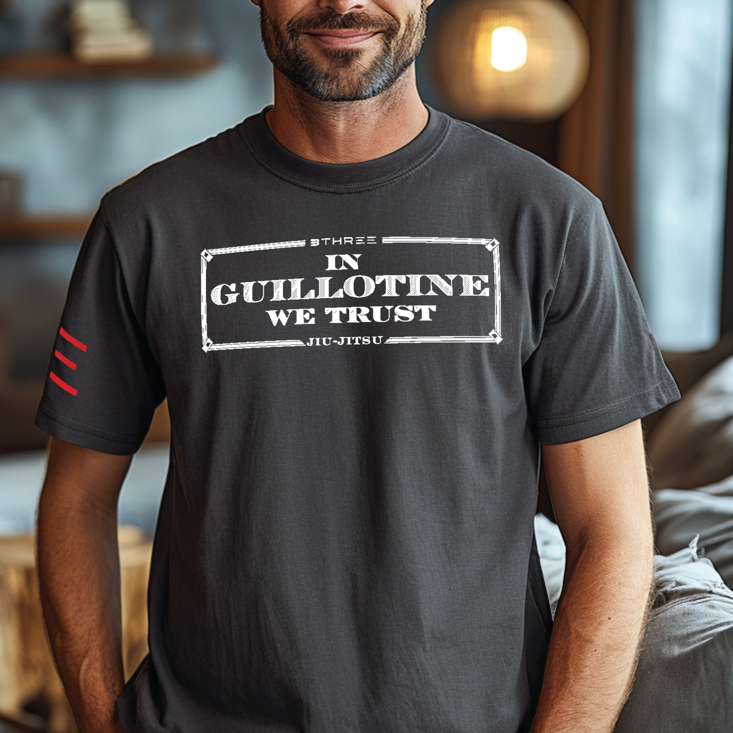 In Guillotine We Trust - Jiu-Jitsu funny T-shirt - 3Three Apparel LLC.