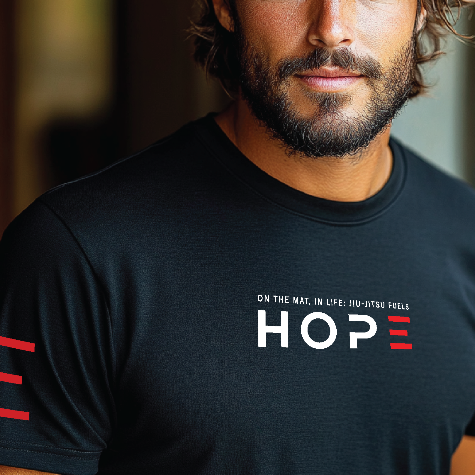 On the Mat, In Life: Jiu-Jitsu Fuels Hope T-Shirt - 3Three Apparel LLC.