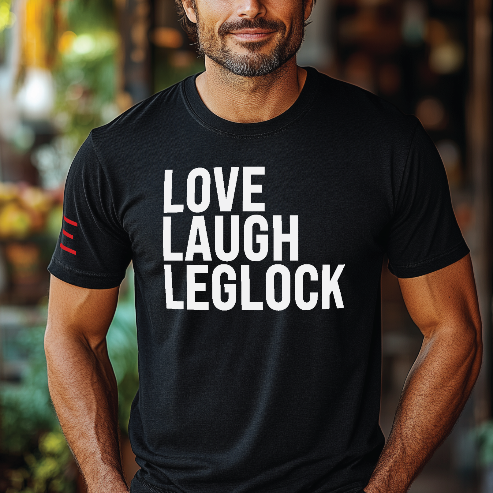 Love, Laugh, Leglock - BJJ Funny Meme Premium T-Shirt 