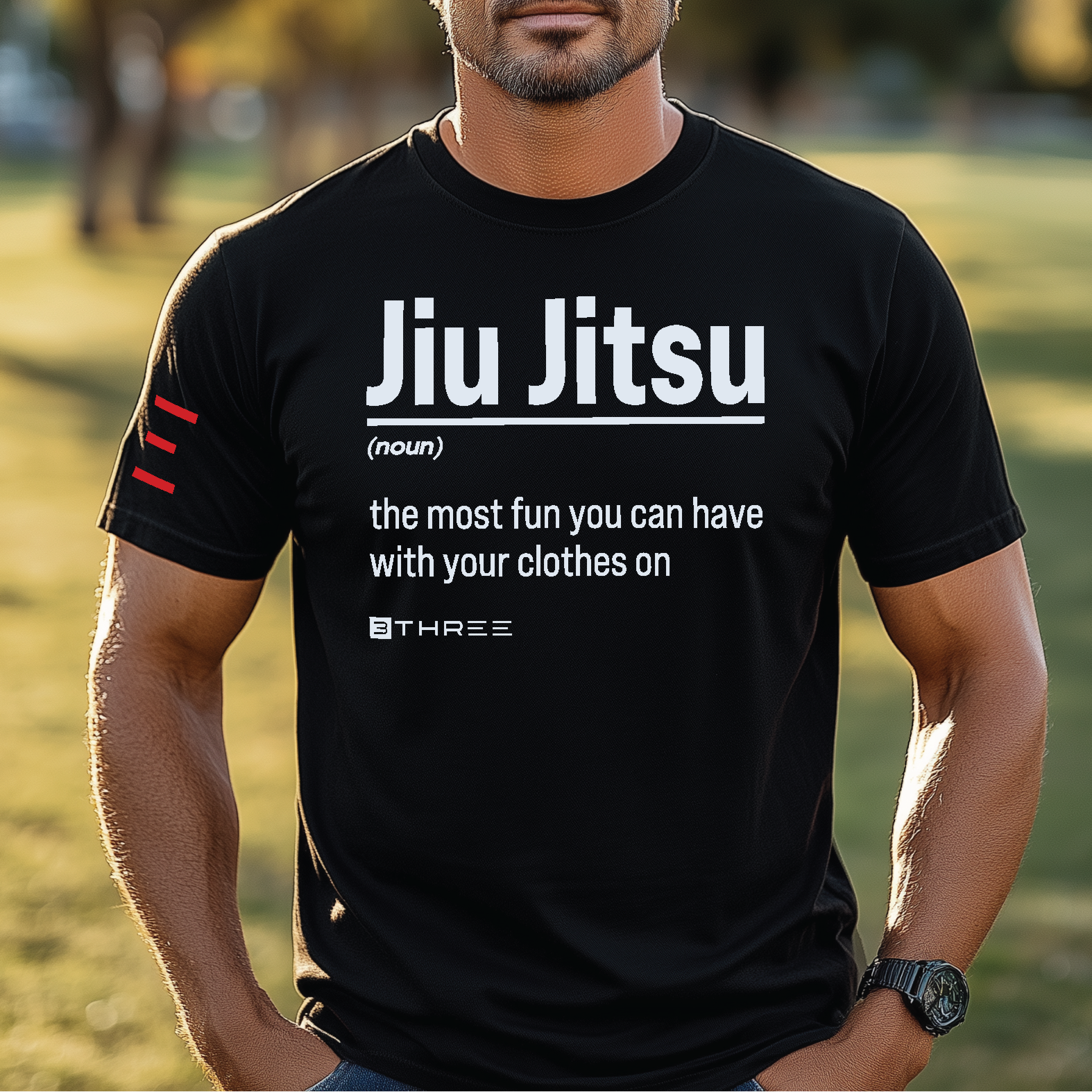 Jiu Jitsu: The Most Fun You Can Have With Your Clothes On Funny T-Shirt by 3Three Apparel - 3Three Apparel LLC.