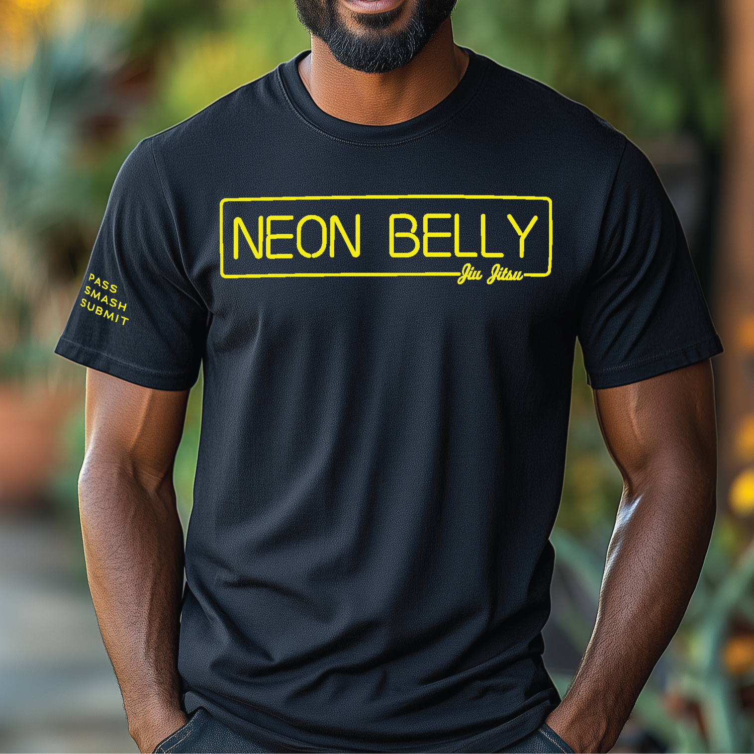 NEON BELLY (Knee on Belly) Jiu-Jitsu Shirt - BJJ Funny Meme Premium T-Shirt 