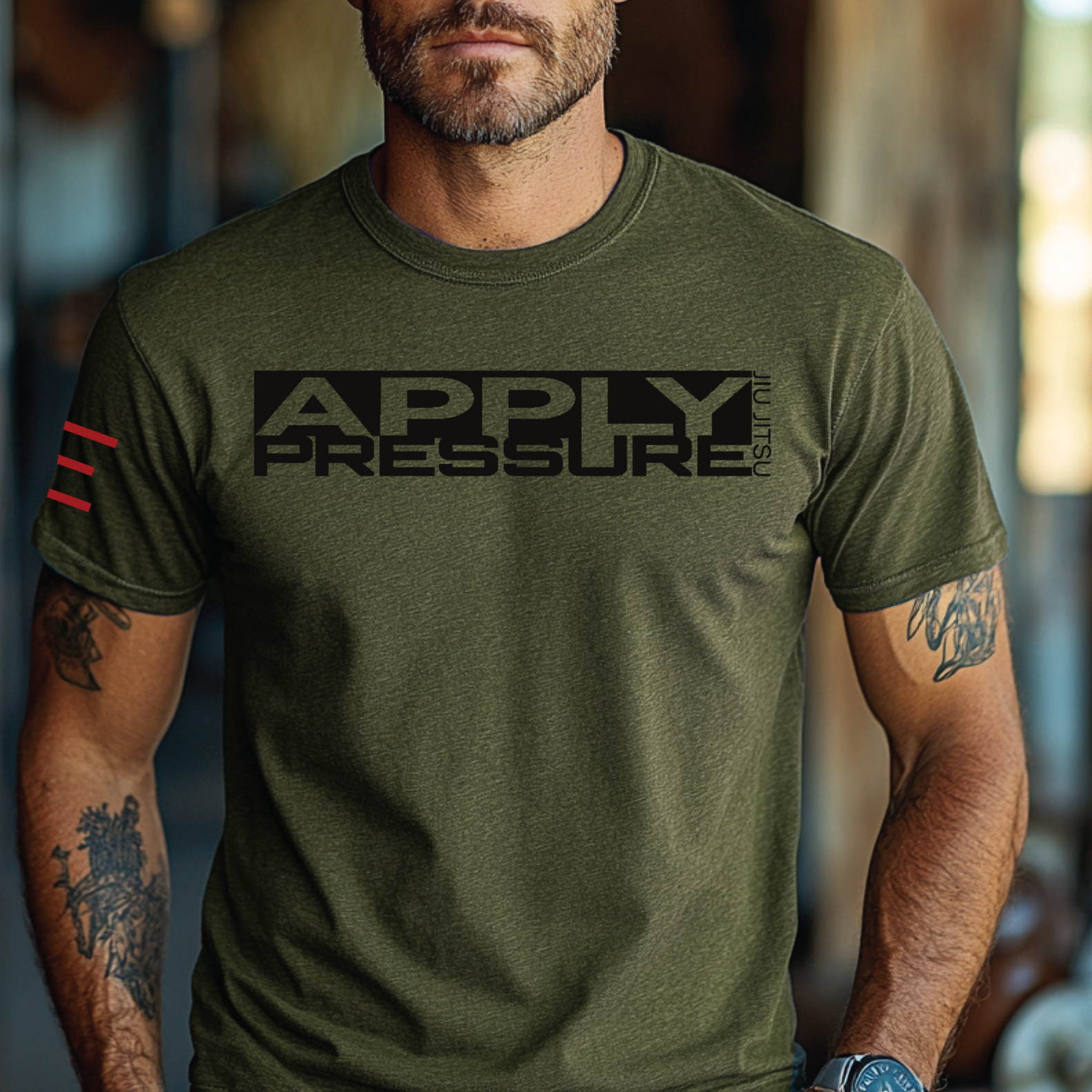 Apply Pressure Jiu-Jitsu T-Shirt - Technique Motivational BJJ Apparel - 3Three Apparel LLC.