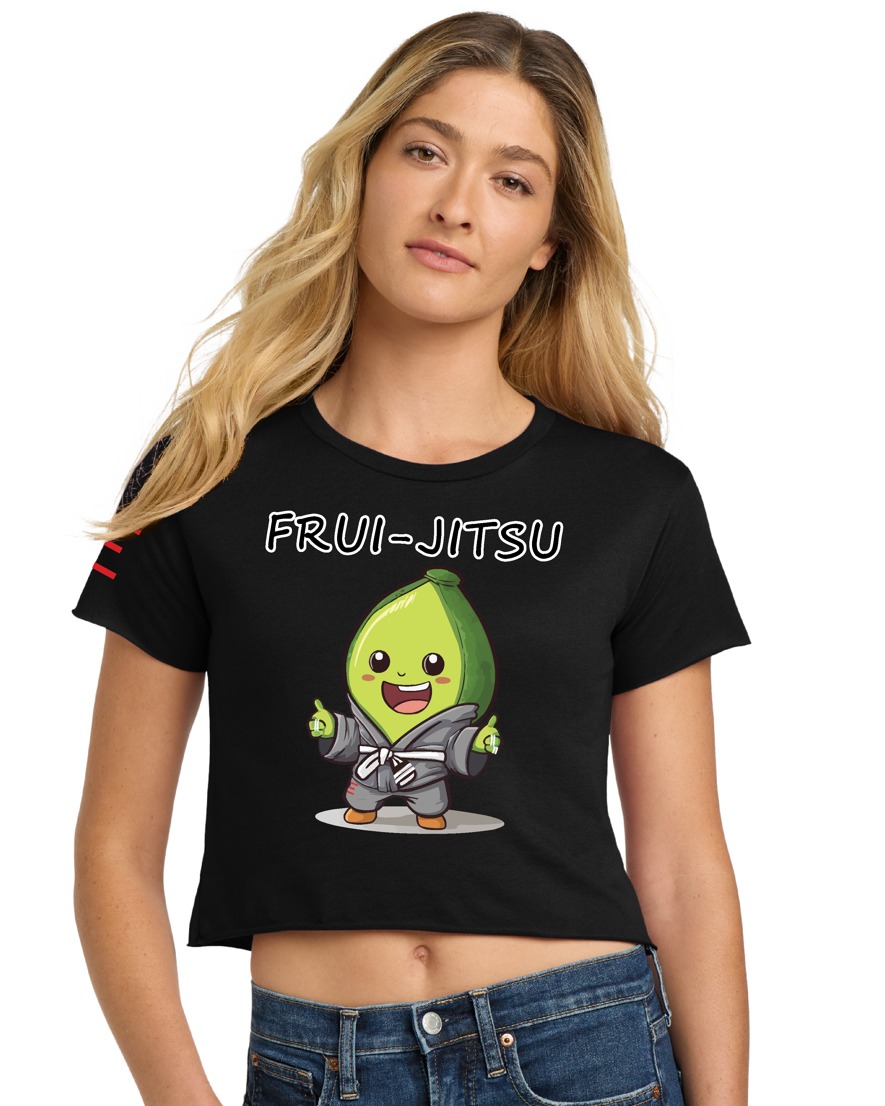 Meet the Frui-Jitsu Avocado Women's Crop Top - Fun Meets Fierce! 🥑 - 3Three Apparel LLC.