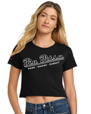 Vintage Baseball-Style "Jiu-Jitsu" Women's Crop Top - 3Three Apparel LLC.