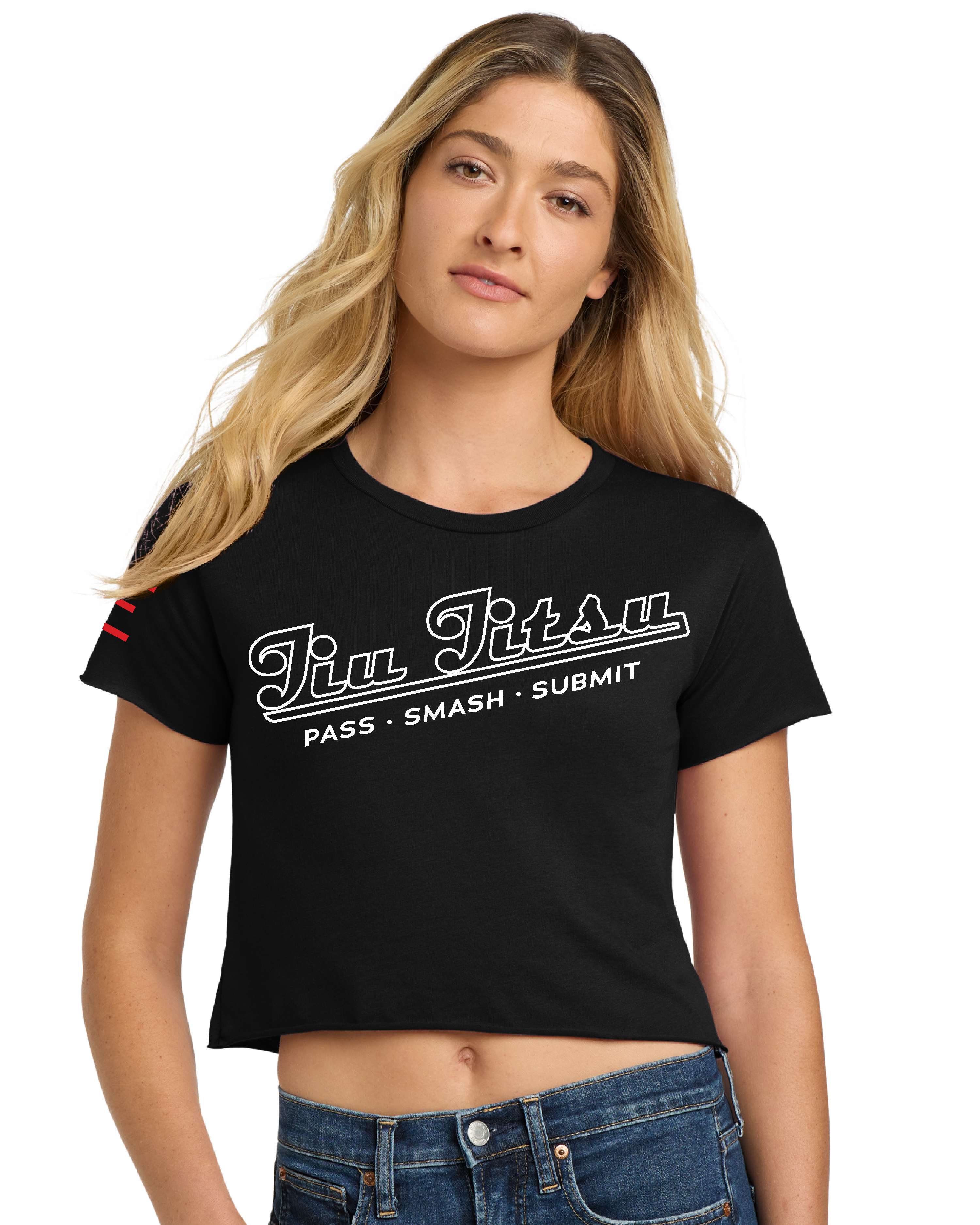 Vintage Baseball-Style "Jiu-Jitsu" Women's Crop Top - 3Three Apparel LLC.