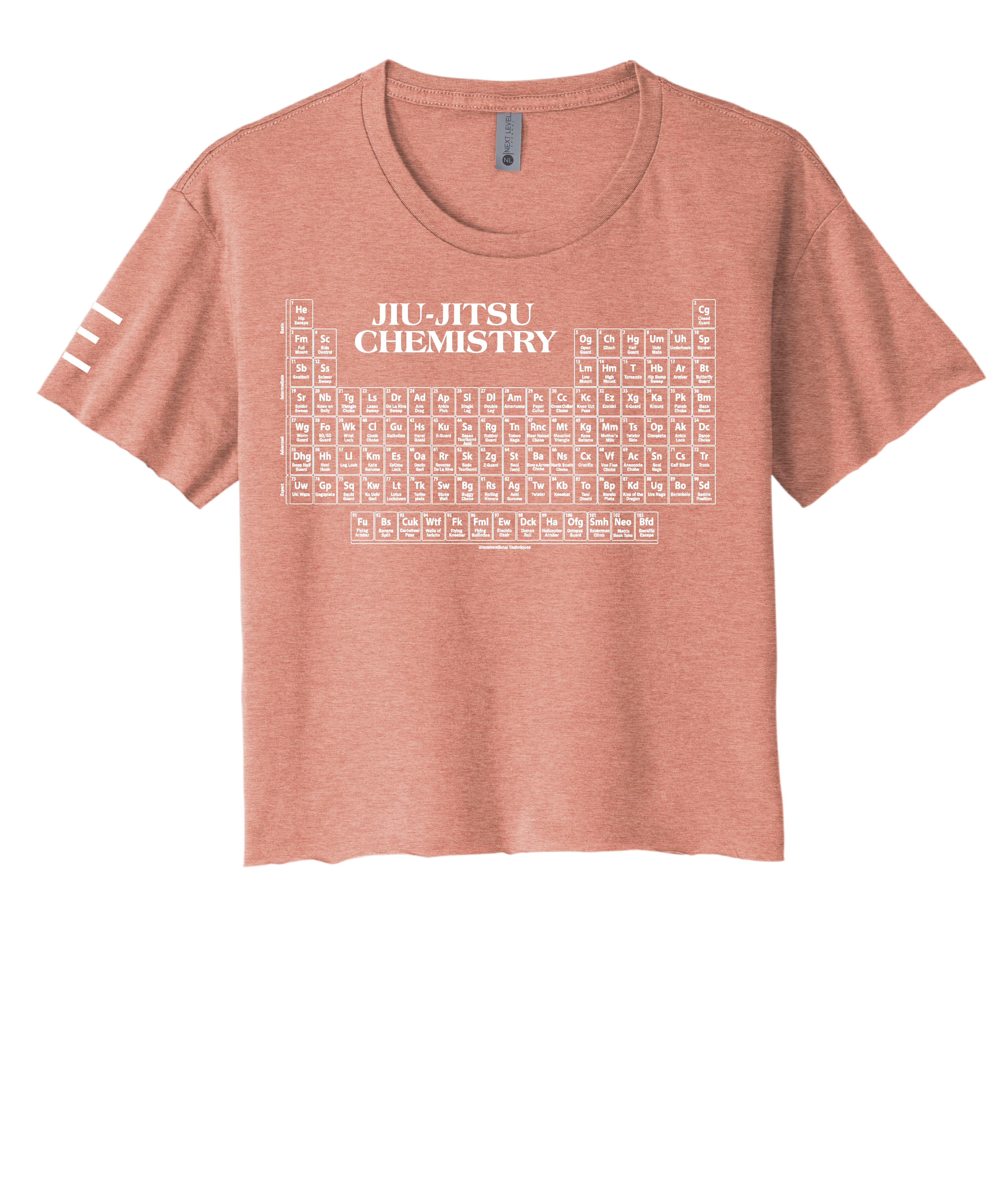 Jiu-Jitsu Chemistry Crop Top - Periodic Table of Jiu-Jitsu BJJ Enthusiasts - 3Three Apparel LLC.