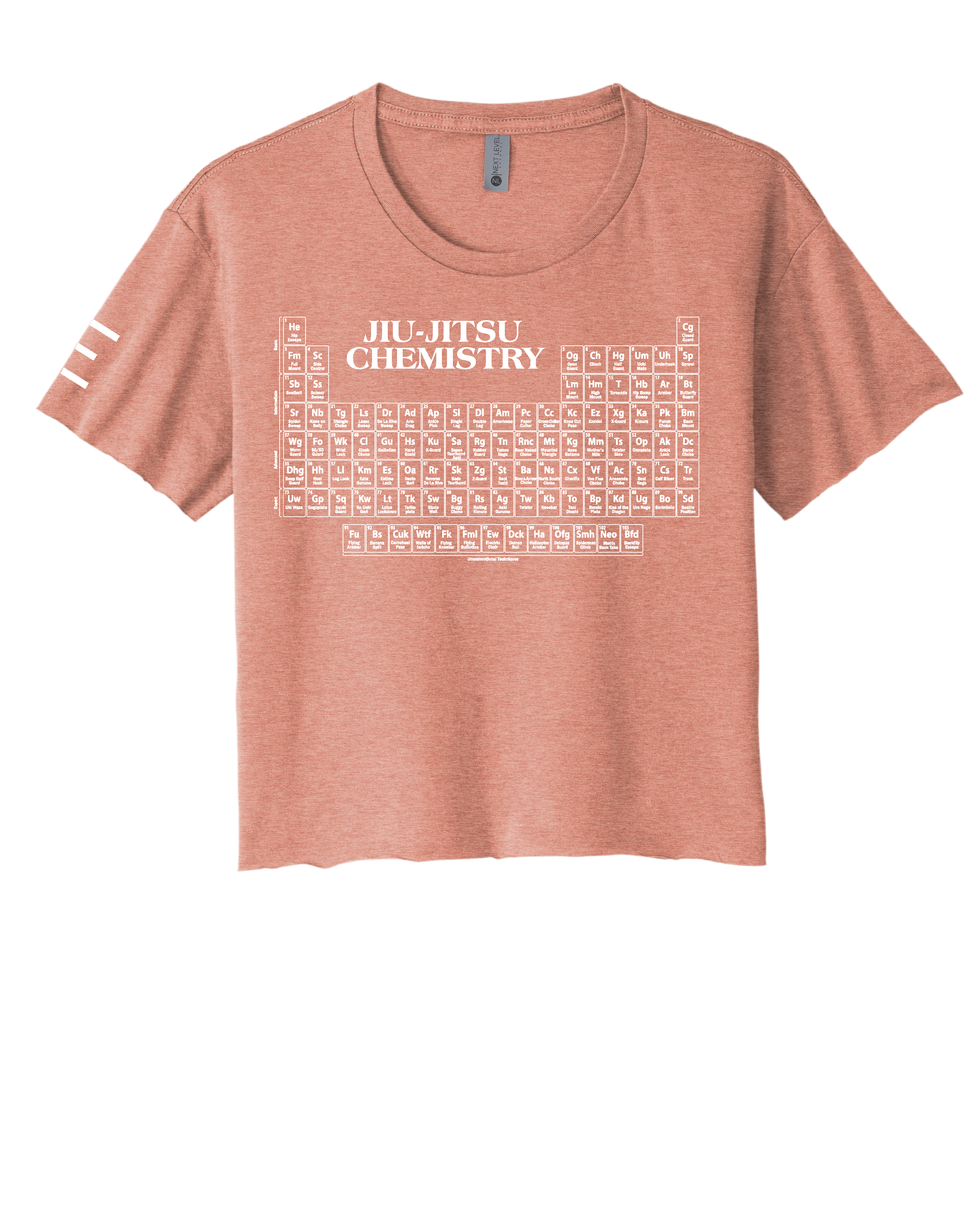 Jiu-Jitsu Chemistry Crop Top - Periodic Table of Jiu-Jitsu BJJ Enthusiasts - 3Three Apparel LLC.