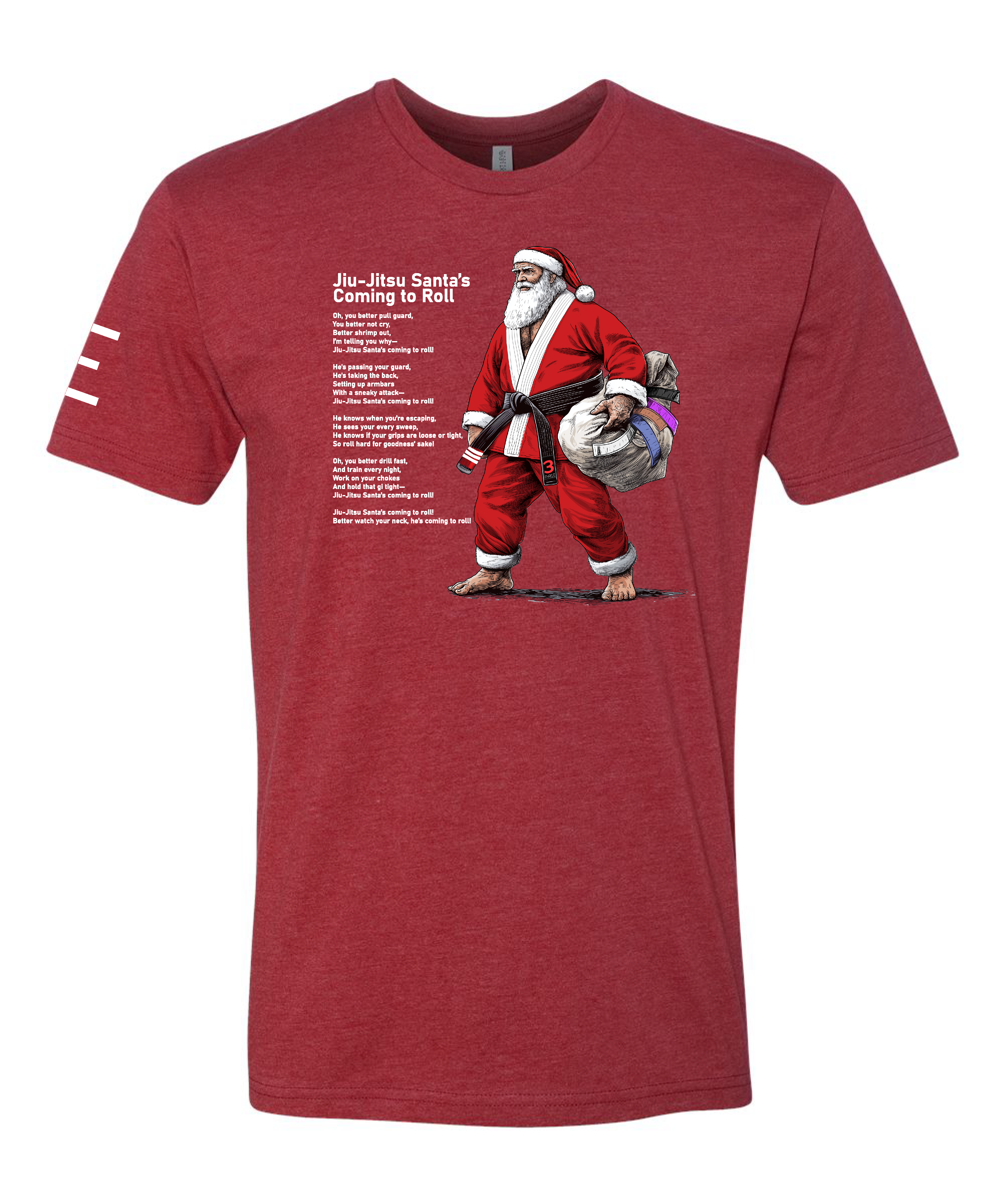 Jiu-Jitsu Santa's Coming to Roll" Holiday T-Shirt - BJJ T-shirt Limited Quantities