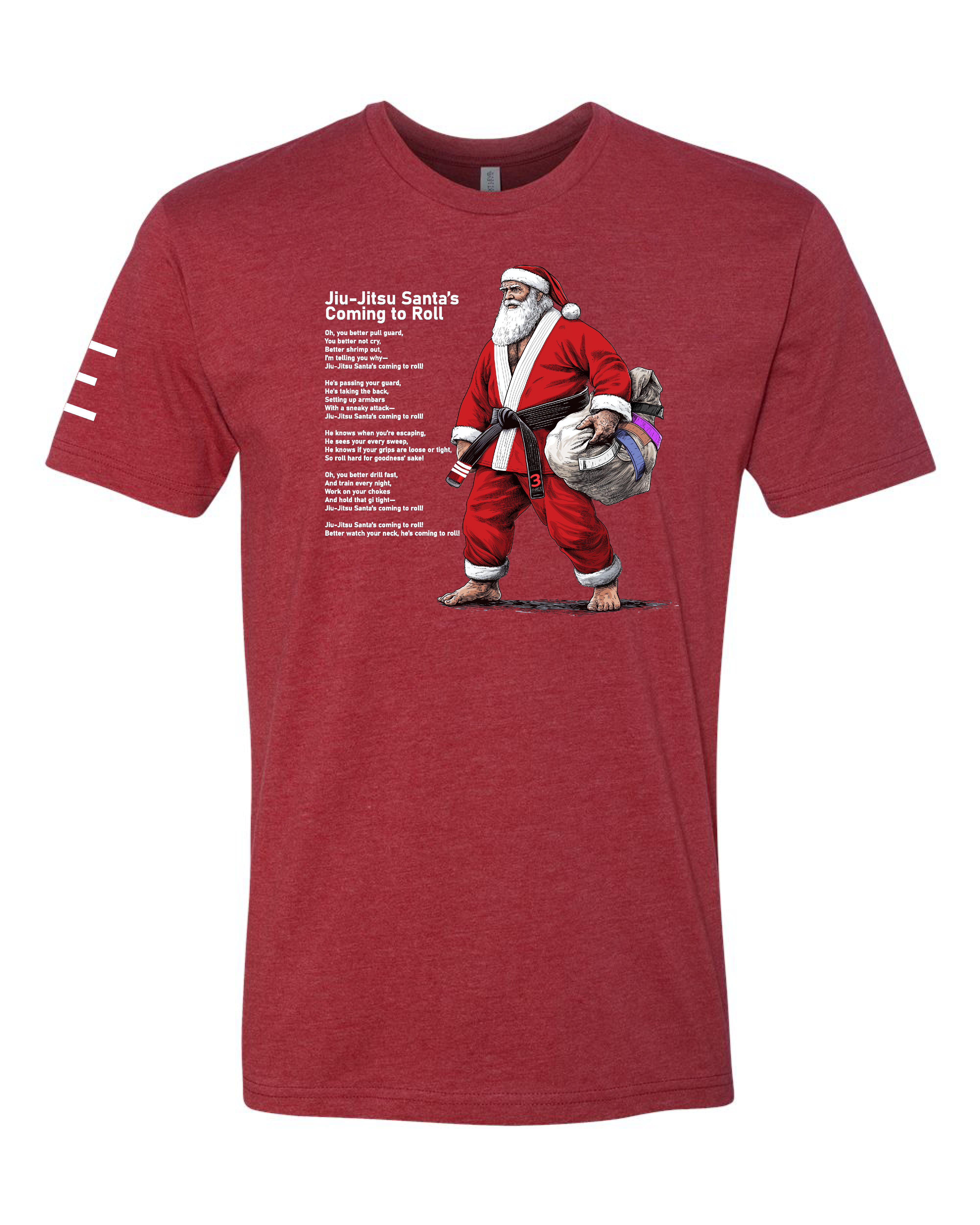 Jiu-Jitsu Santa's Coming to Roll" Holiday T-Shirt - BJJ T-shirt Limited Quantities