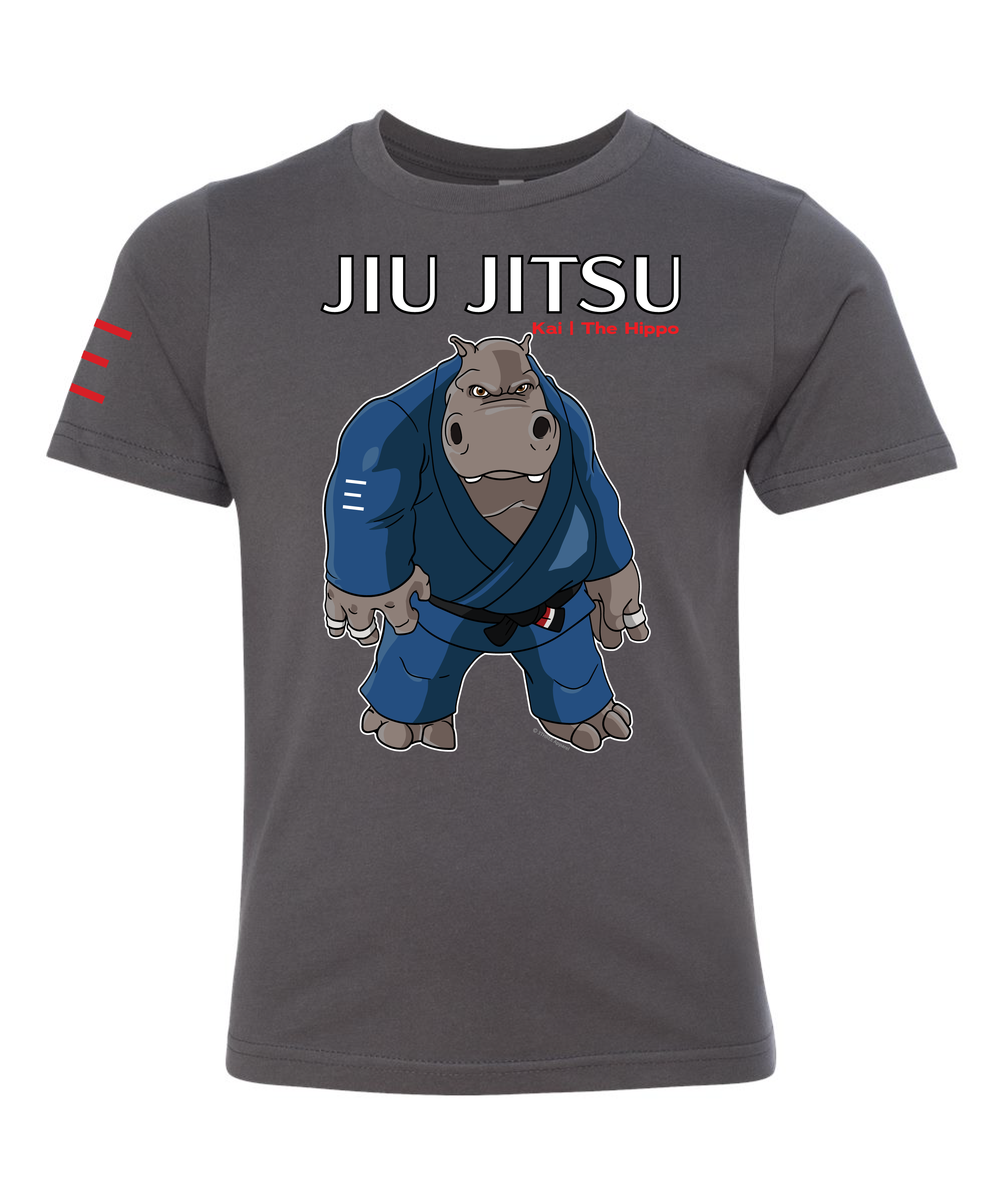 Youth - Kai the Hippo - BJJ T-Shirt - Premium Super soft T-Shirt 