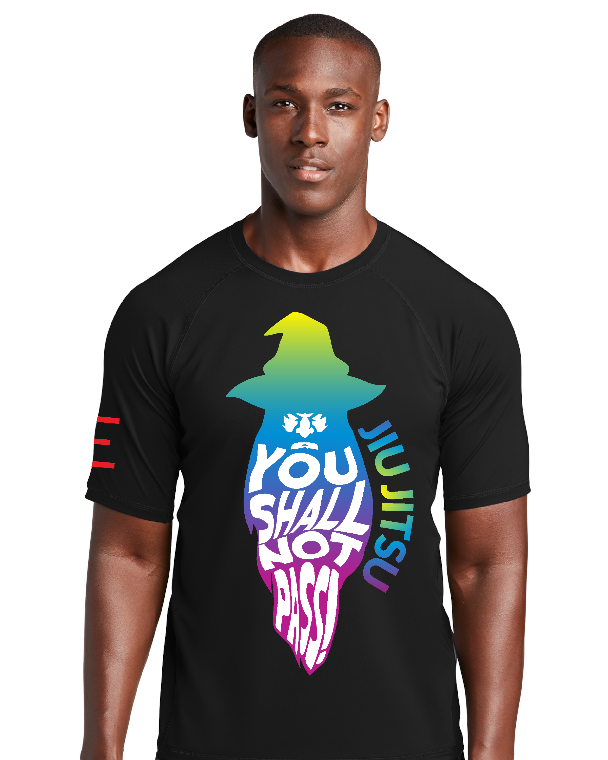 "You Shall Not Pass!" Wizard Jiu-Jitsu Rashguard – Tripping Gradient Edition