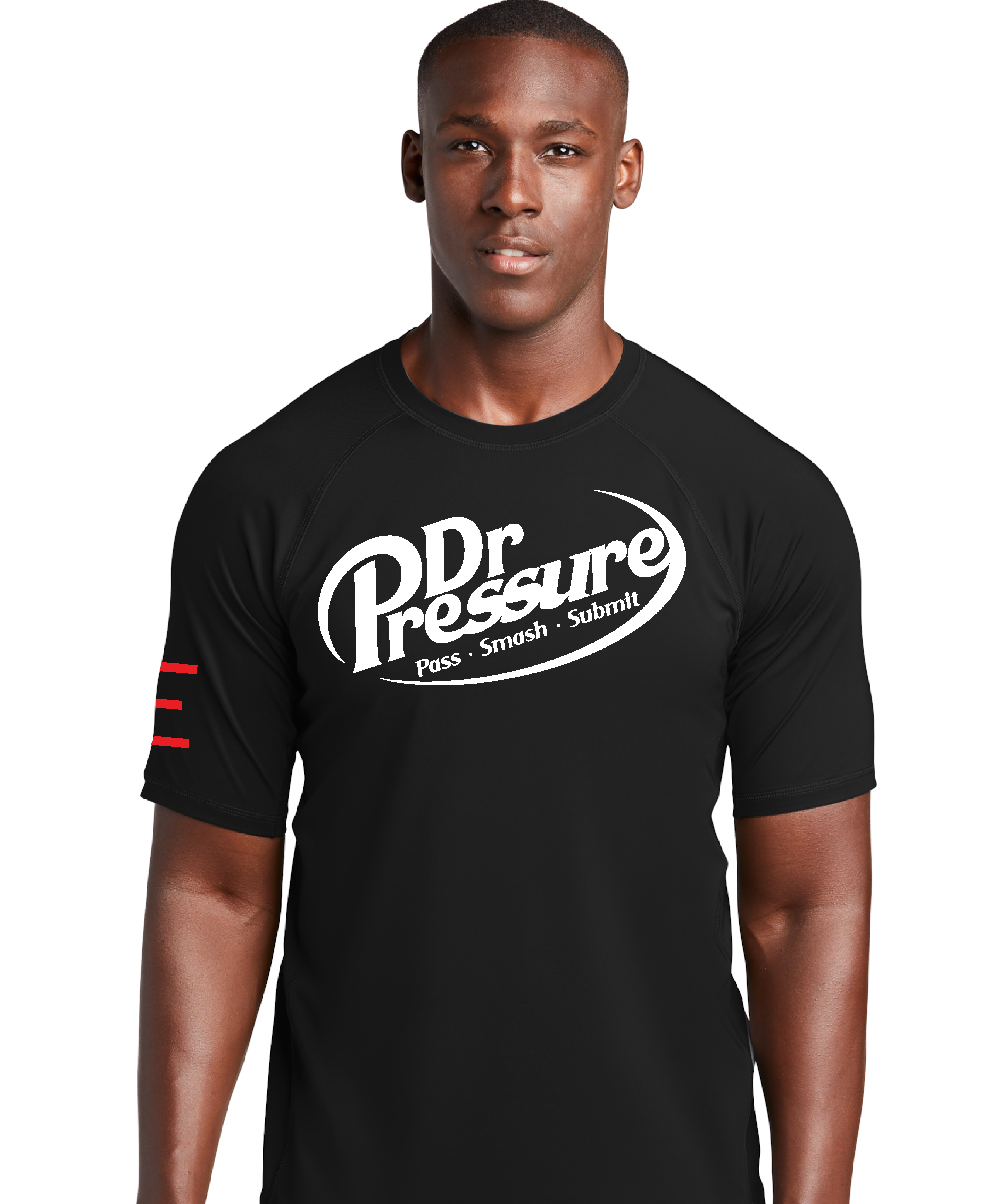 JIU-JITSU - Dr. Pressure - Pass, Smash, Submit - Short Sleeve & Long Sleeve - Black Rashguard 