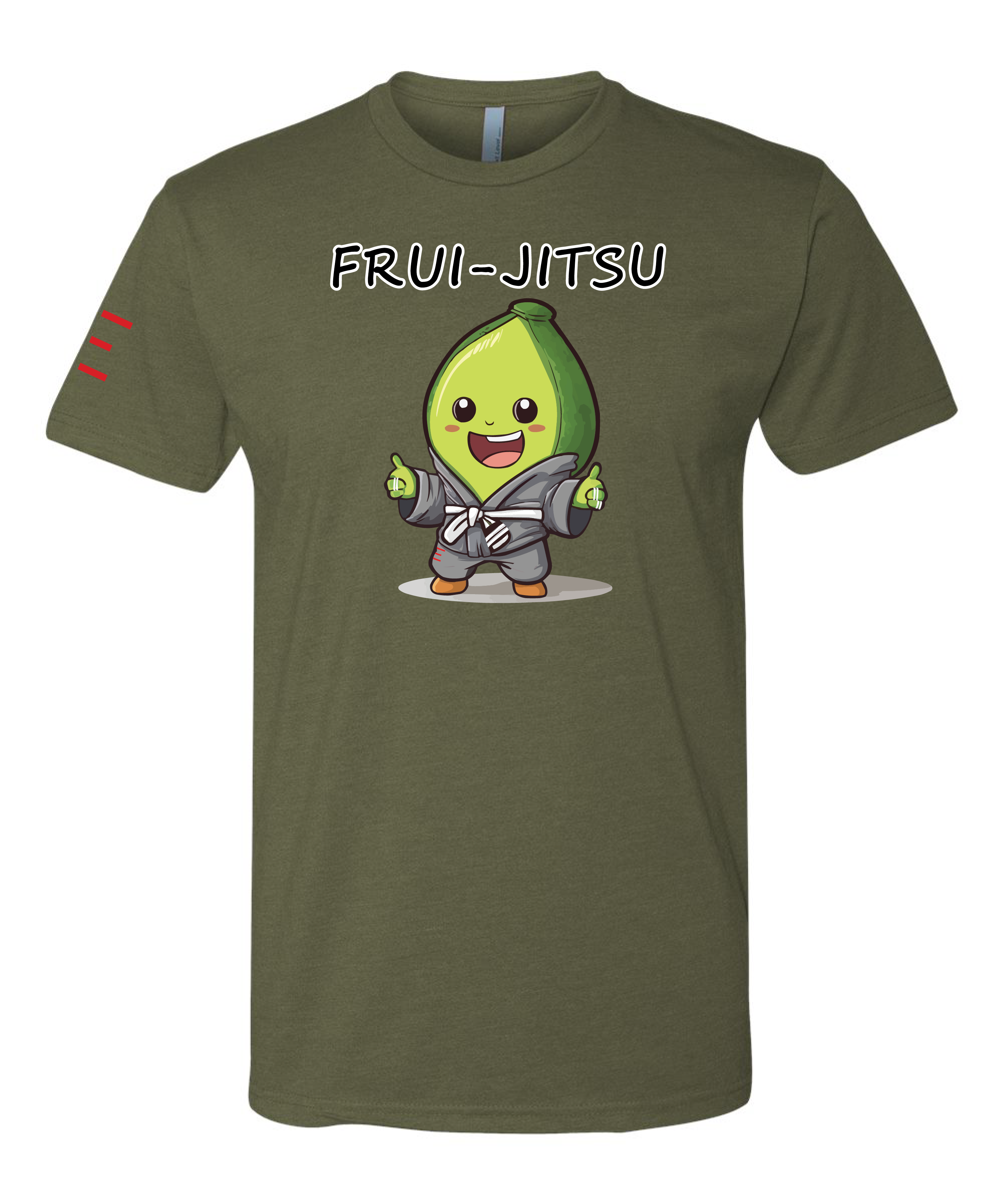 Frui-Jitsu Avocado Wearing a Gi Cartoon Shirt - Funny Cute Avocado 