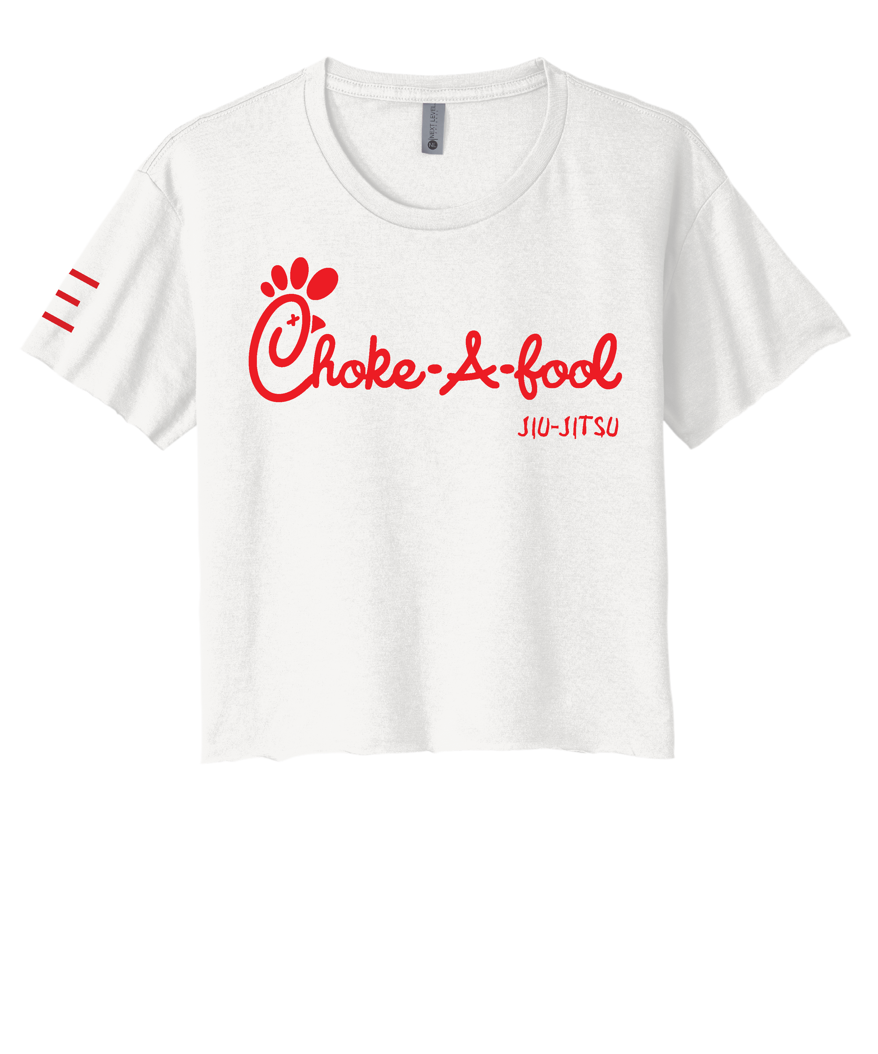 "Choke a Fool" - Jiu-Jitsu Parody Logo Women's Crop Top - 3Three Apparel LLC.