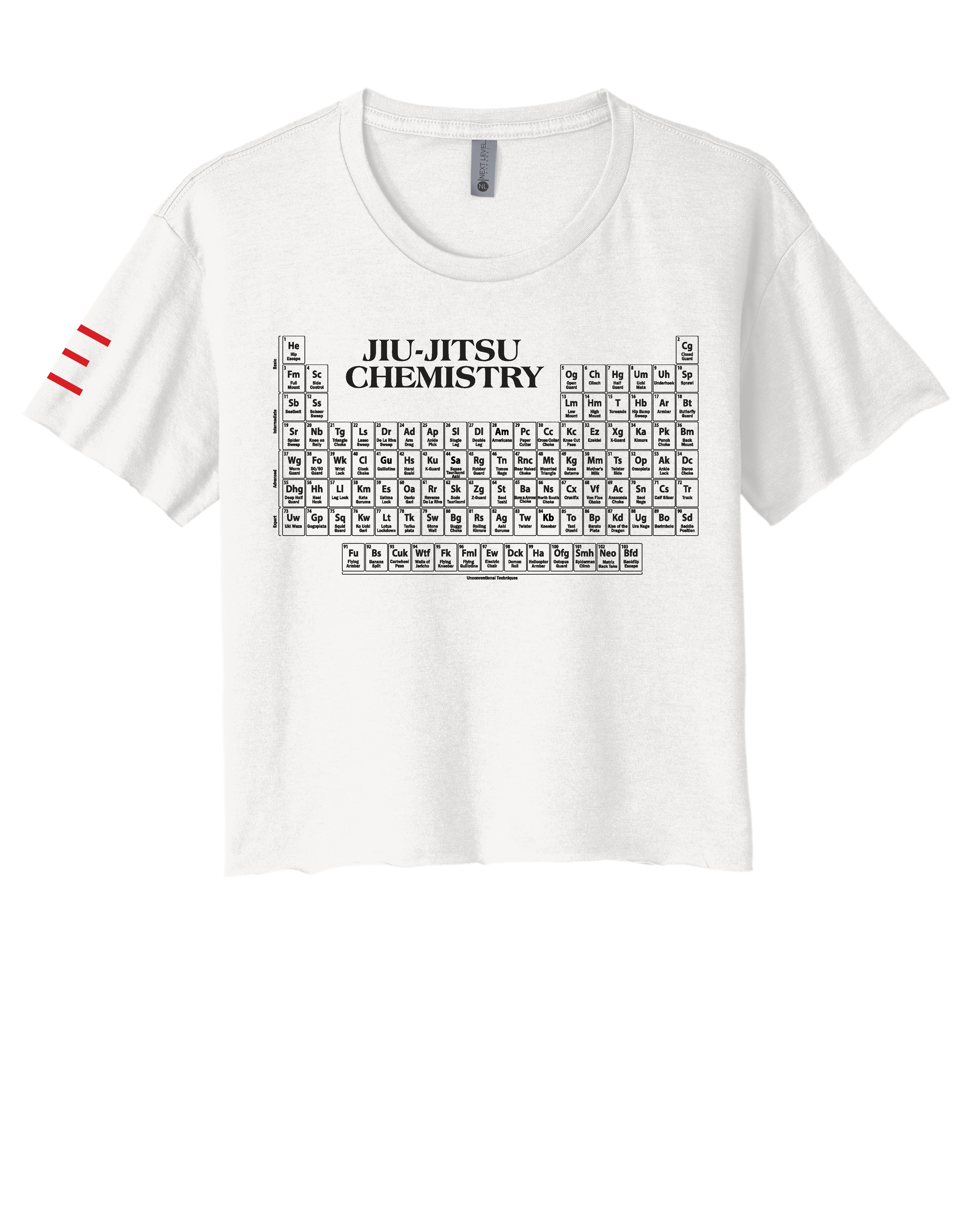 Jiu-Jitsu Chemistry Crop Top - Periodic Table of Jiu-Jitsu BJJ Enthusiasts - 3Three Apparel LLC.