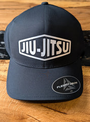 Black Jiu-Jitsu Logo Flexfit Hat – Premium BJJ Cap with Raised Rubberized Logo