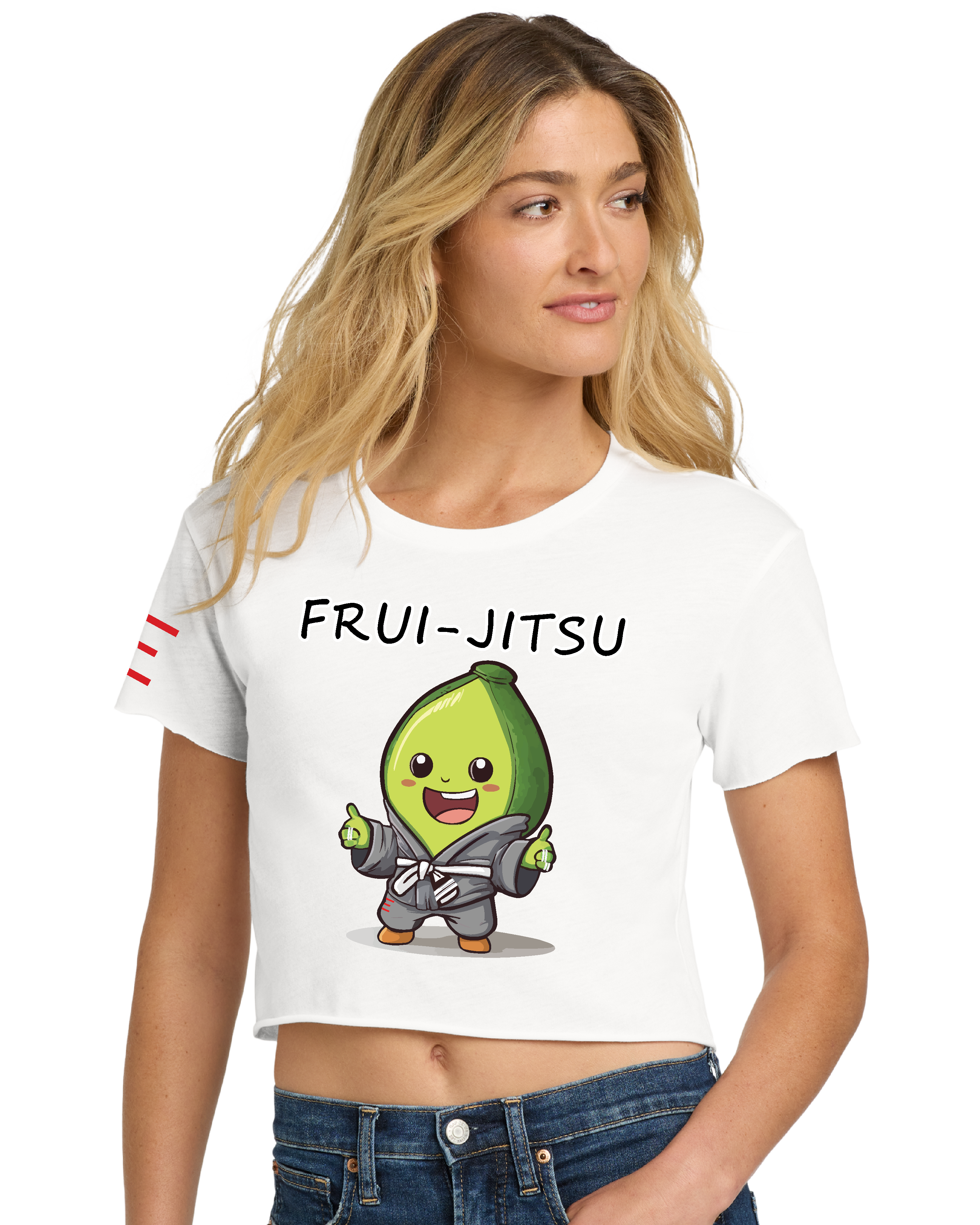 Meet the Frui-Jitsu Avocado Women's Crop Top - Fun Meets Fierce! 🥑 - 3Three Apparel LLC.