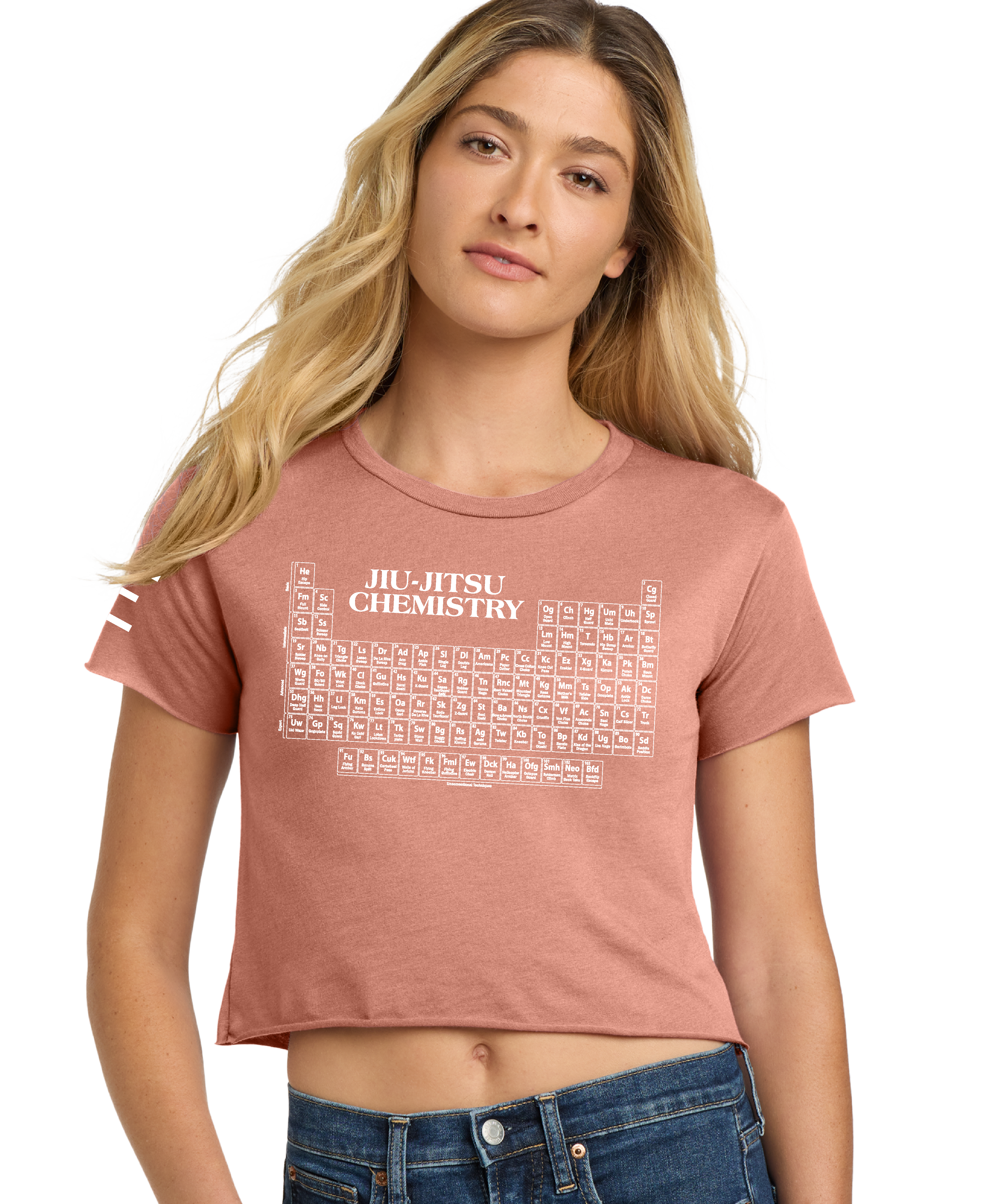 Jiu-Jitsu Chemistry Crop Top - Periodic Table of Jiu-Jitsu BJJ Enthusiasts - 3Three Apparel LLC.