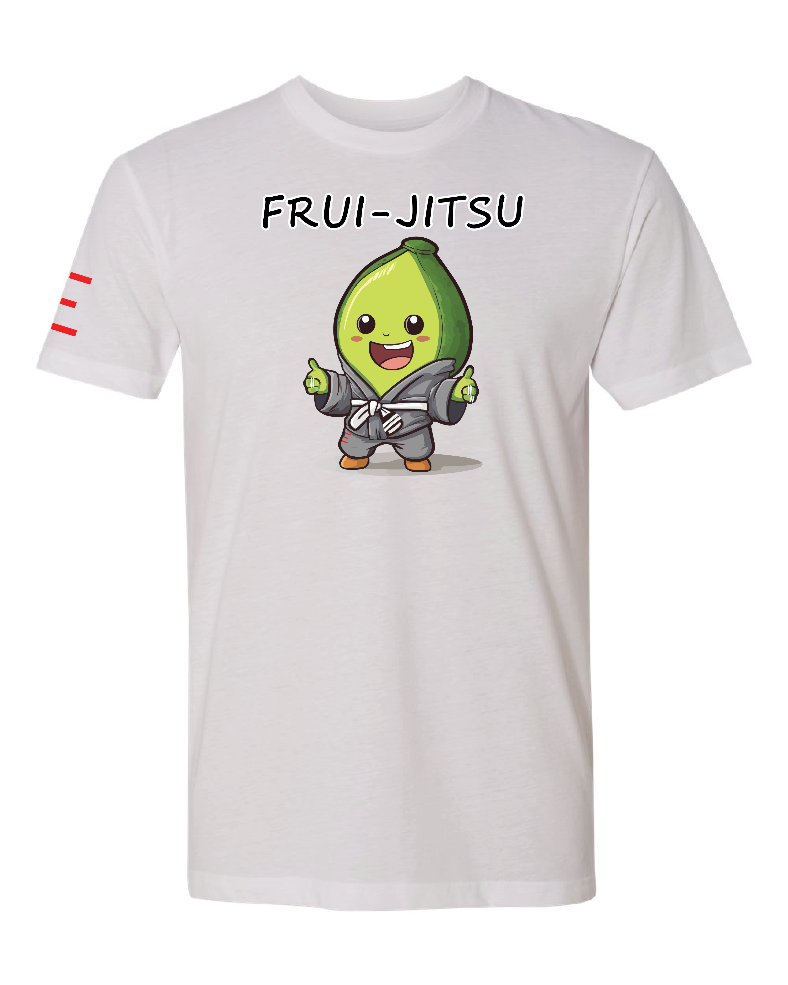 Frui-Jitsu Avocado Wearing a Gi Cartoon Shirt - Funny Cute Avocado 