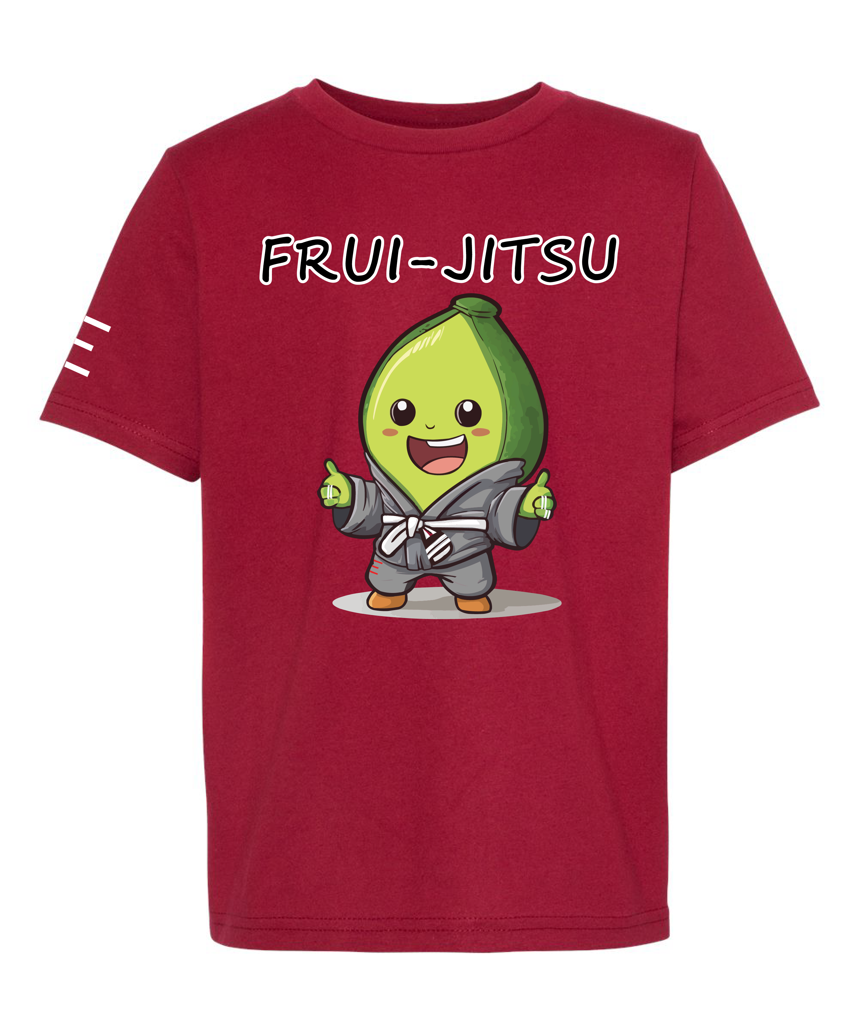 Youth - Frui-Jitsu Avocado Champ Youth Tee - Cute Avocado Wearing a Gi Cartoon Shirt 