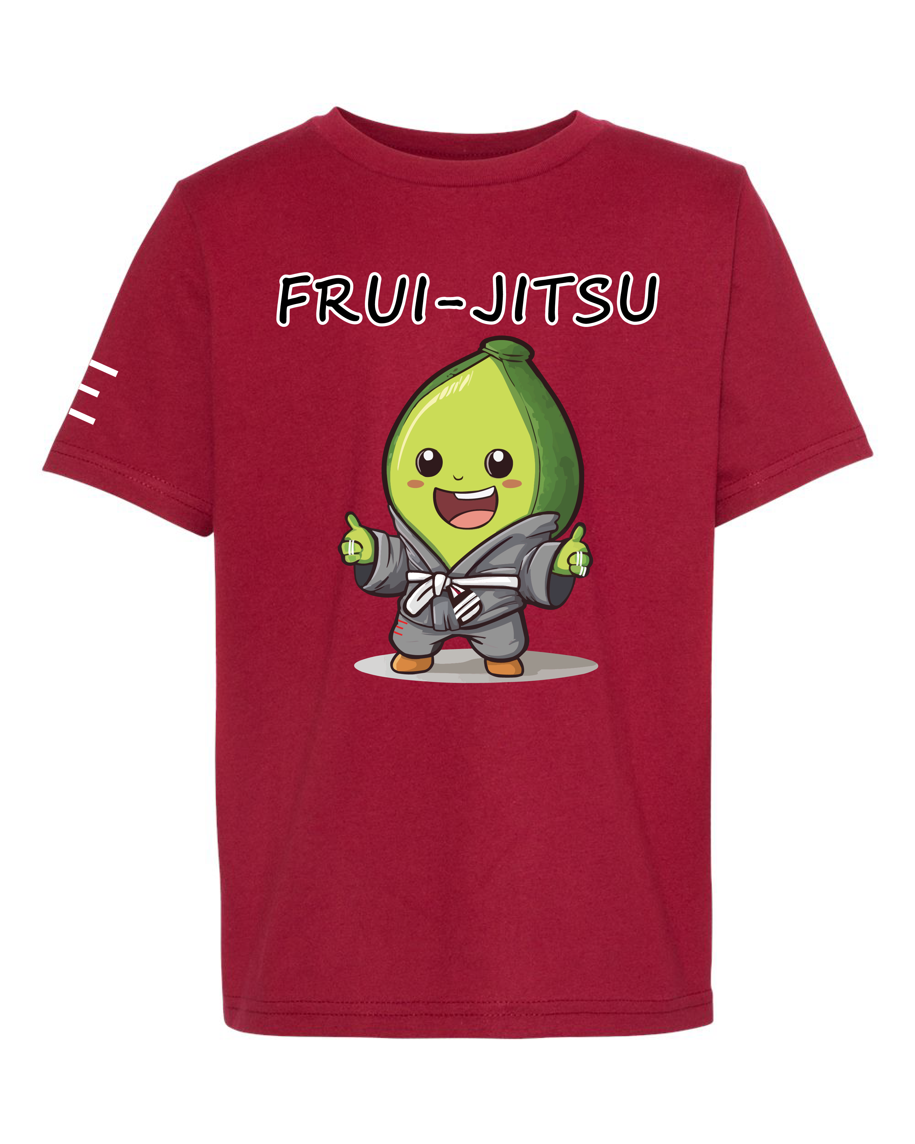 Youth - Frui-Jitsu Avocado Champ Youth Tee - Cute Avocado Wearing a Gi Cartoon Shirt 