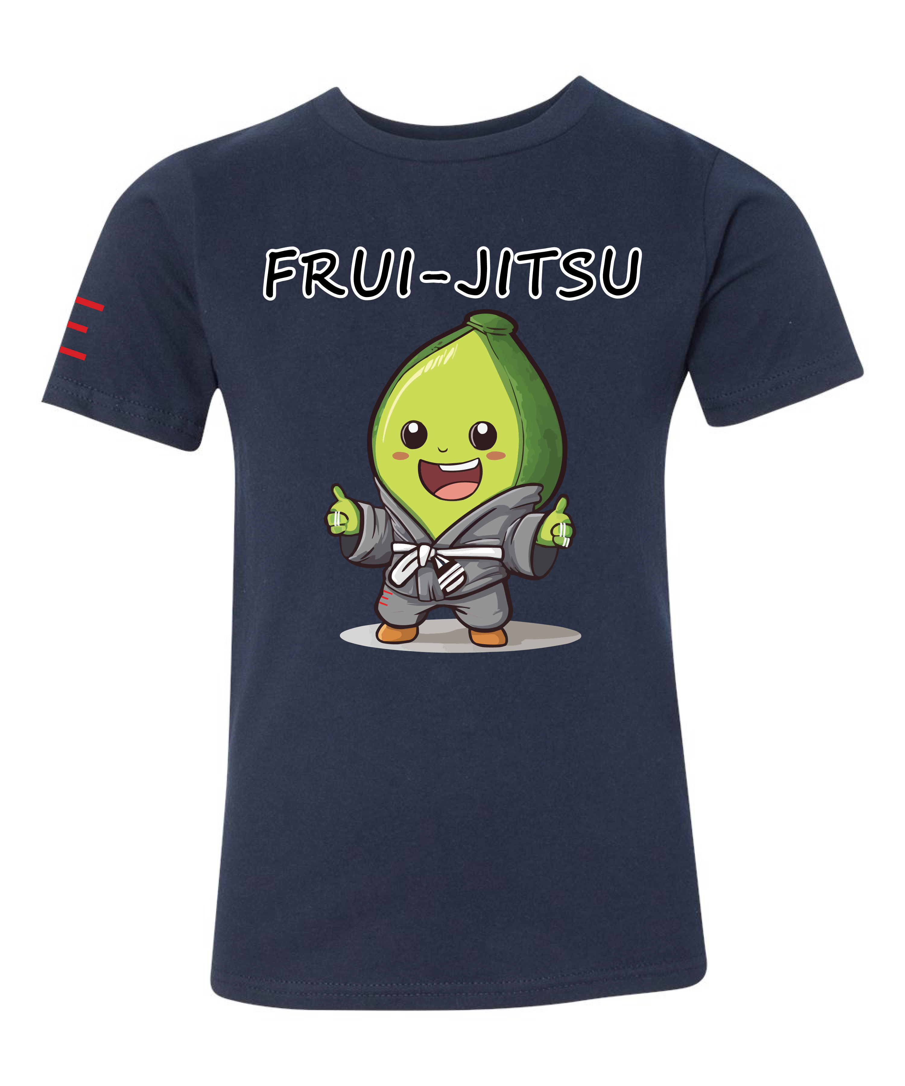 Youth - Frui-Jitsu Avocado Champ Youth Tee - Cute Avocado Wearing a Gi Cartoon Shirt 