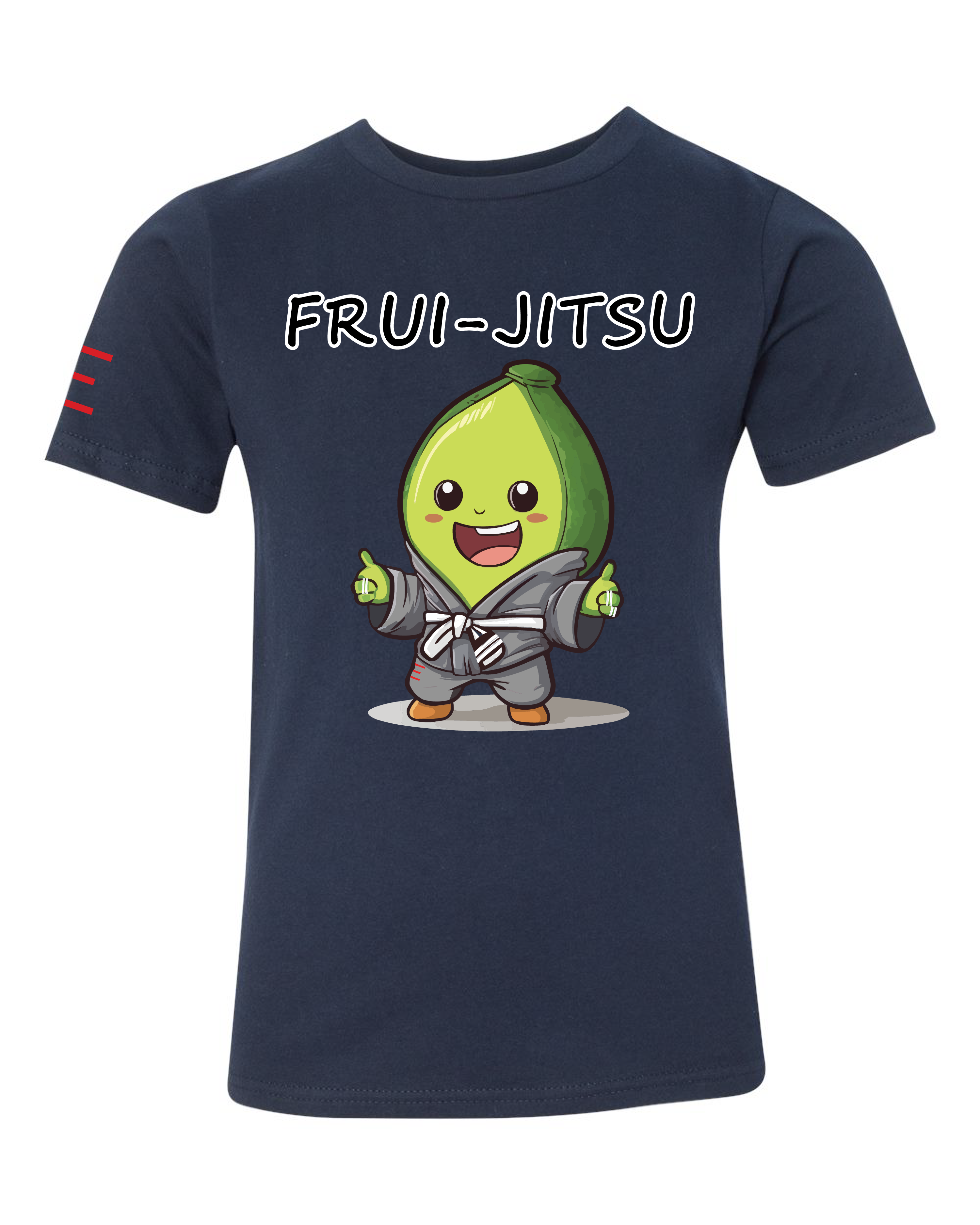 Youth - Frui-Jitsu Avocado Champ Youth Tee - Cute Avocado Wearing a Gi Cartoon Shirt 