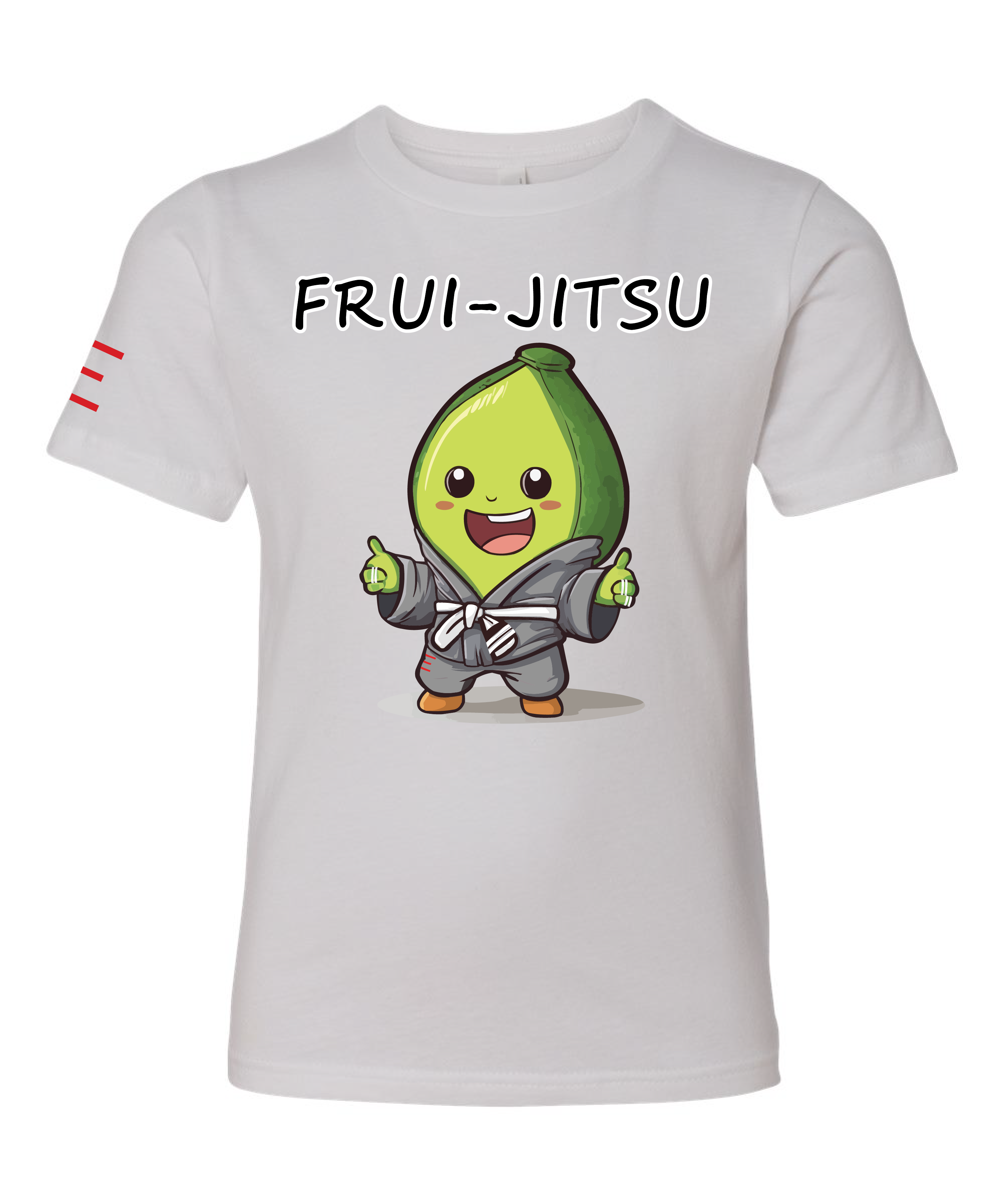 Youth - Frui-Jitsu Avocado Champ Youth Tee - Cute Avocado Wearing a Gi Cartoon Shirt 