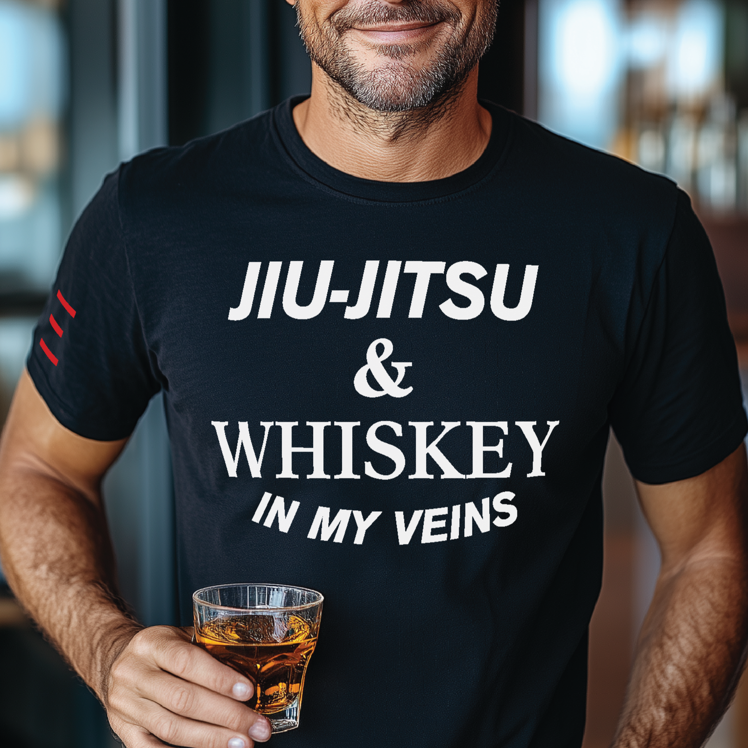 Jiu-Jitsu & Whiskey in My Veins - BJJ Funny Meme Premium T-Shirt - 3Three Apparel LLC.